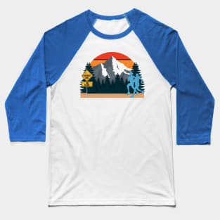 Running - Mountains and Sunset Baseball T-Shirt